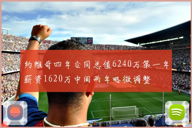 约维奇四年合同总值6240万第一年薪资1620万中间两年略微调整